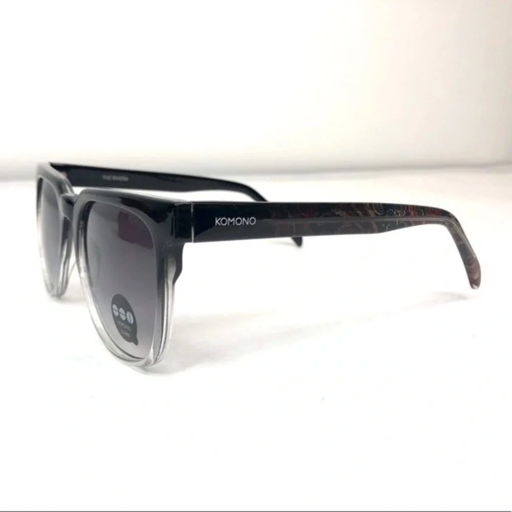 KOMONO Riviera Paisley Sunglasses NEW gray black